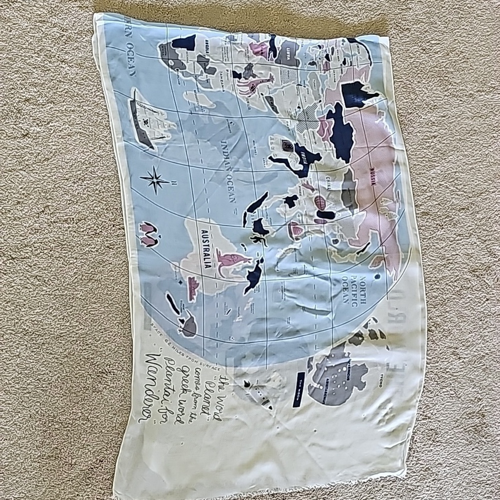 Kate Spade Oblong Scarf World Map
